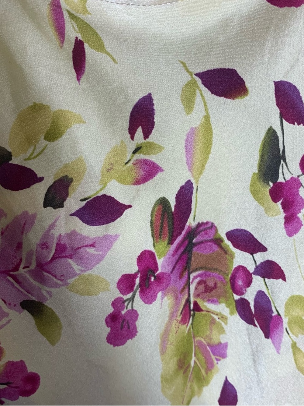 Victoria's Secret Yellow 100% Silk Chemise with Purple Floral Print - Picture 5 of 7